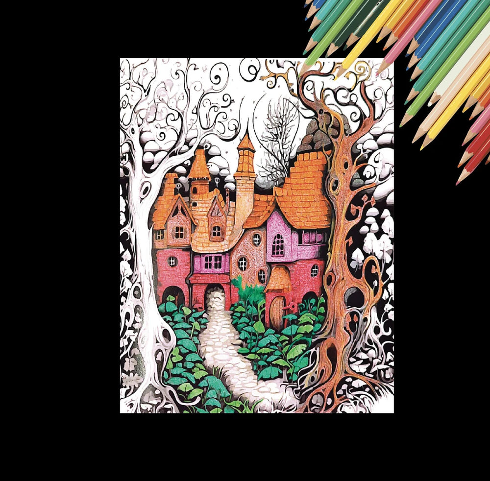 Fantasy Coloring Pages | 25 Printable Coloring Pages | Fantasy Adult Coloring | DND Coloring Pages | Grayscale Printable Coloring Book